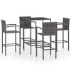 vidaXL 5 stykki gar&eth;barasett Poly Rattan Gr&aacute;tt