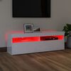 vidaXL Sj&oacute;nvarpssk&aacute;pur me&eth; LED H&aacute;glans Hv&iacute;tur 120x35x40 cm