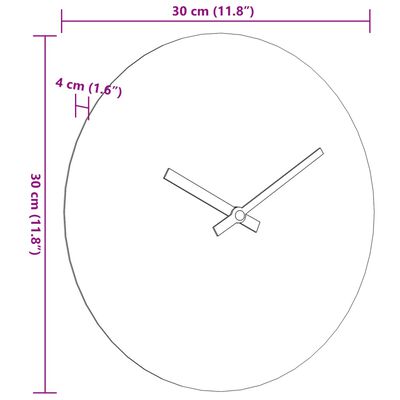 vidaXL Veggklukka Gul og Svört Ø30 cm Samsettur Viður