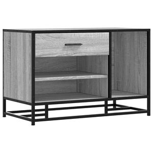 vidaXL skóbekkur Grár Sonoma 80x40x53,5 cm Hannaður viður og málmur