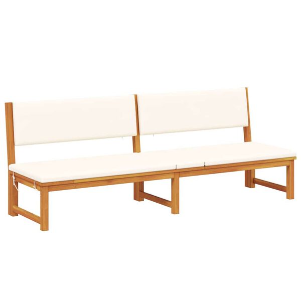 vidaXL Sólstól með púði Brúnn 200 x 57 x 75 cm Gegnheill akasíuviður