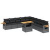 vidaXL 11 Hluta Gar&eth;s&oacute;fasett me&eth; Sessum Svart P&oacute;l&yacute;rattan