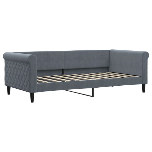 vidaXL Svefns&oacute;fi &aacute;n D&yacute;nu D&ouml;kkgr&aacute;r 90x190 cm Flauel