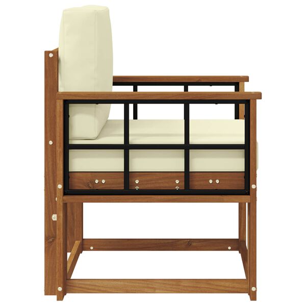 vidaXL &Uacute;ti s&oacute;fasett Solid Akas&iacute;uskei&eth; og P&oacute;lyester N&aacute;tt&uacute;rulegur