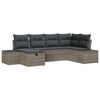vidaXL Gar&eth;s&oacute;fa sett me&eth; p&uacute;&eth;i 6 pcs Gr&aacute;r p&oacute;l&yacute;rattan