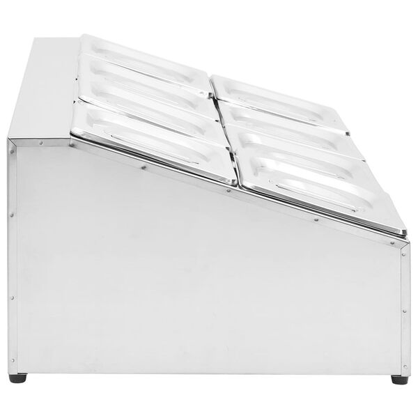 vidaXL Standur fyrir 8 GN 1/6 Gastr&oacute;bakka Ry&eth;fr&iacute;tt St&aacute;l