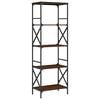 vidaXL B&oacute;kahilla me&eth; 5 Hillum Br&uacute;n Eik 59x35x171 cm Samsettur Vi&eth;ur