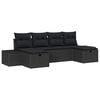 vidaXL Gar&eth;s&oacute;fa sett me&eth; p&uacute;&eth;i me&eth; geymslu 6 pcs Svartur p&oacute;l&yacute;rattan