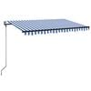 vidaXL Sj&aacute;lfvirkt Skyggni me&eth; LED&Vindskynjara 300x250cm Bl&aacute;r/Hv&iacute;tur