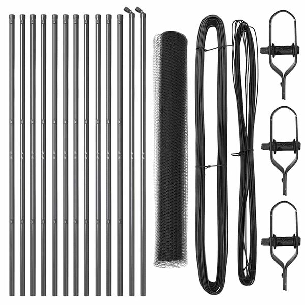 vidaXL Gir&eth;ingarp&oacute;stur Gr&aacute;r 25 x 1,4 m (25 mm net) St&aacute;l og PVC