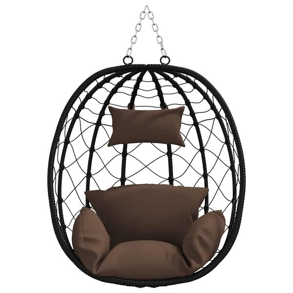 vidaXL Hangandi eggjast&oacute;ll coffee 91.5 x 60 x 110 cm p&oacute;l&yacute;rattan