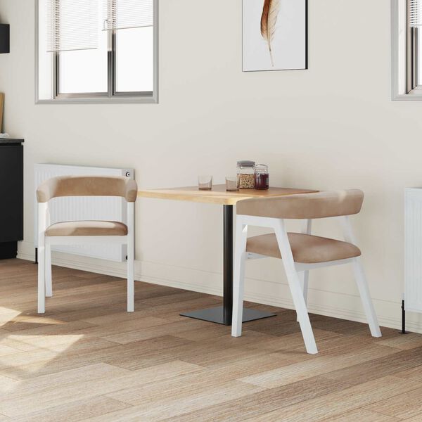 vidaXL Matsalst&oacute;lar 2 pcs Hv&iacute;tt 54 x 57 x 73 cm Solid Gummi Wood