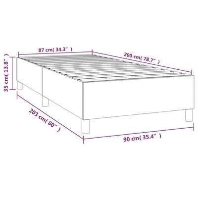 vidaXL Rúmgrind Dökkgrænn 90x200 cm Flauel