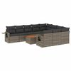 vidaXL 11 Hluta Gar&eth;s&oacute;fasett me&eth; Sessum Gr&aacute;r P&oacute;l&yacute;rattan