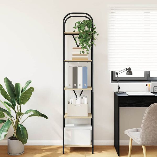 vidaXL Hilla Sonoma Eik 40 x 30 x 183 cm Samsettur vi&eth;ur