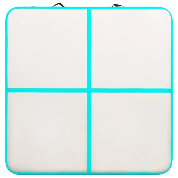 vidaXL Uppbl&aacute;sanleg fimleikad&yacute;na me&eth; pumpu 200x200x15 cm PVC Gr&aelig;n