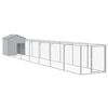vidaXL Hundakofi me&eth; &THORN;aki Lj&oacute;sgr&aacute;r 117x813x123 cm Sinkh&uacute;&eth;a&eth; St&aacute;l