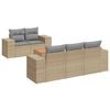 vidaXL 6 Hluta Gar&eth;s&oacute;fasett me&eth; Sessum Drapplita&eth; P&oacute;l&yacute;rattan