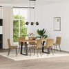 vidaXL bor&eth;stofust&oacute;lar 6 stk Brown Velvet