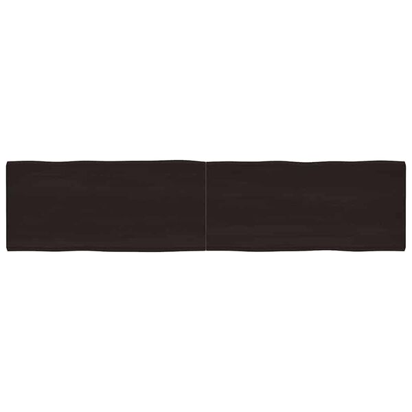 vidaXL Borðplata 220x50x(2-4)cm Meðhöndlaður Viður Náttúrulegar Brúnir