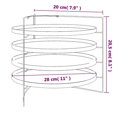 vidaXL Pítsupönnur 4 stk. með Rekka Ø 28 cm Stál