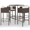 vidaXL 5 Parta Barsett &iacute; Gar&eth;inn me&eth; Sessum P&oacute;l&yacute;rattan Br&uacute;nt