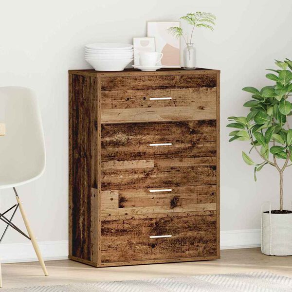 vidaXL Vi&eth;beinteyfla Gamalt timbur 60 x 31 x 84 cm Samsettur vi&eth;ur