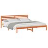 vidaXL Ramsv&iacute;k me&eth; h&ouml;fu&eth;gafl Vaxbr&uacute;nn 200 x 220 cm Solid furuhikk