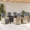 vidaXL Gar&eth;ur bor&eth;sett me&eth; p&uacute;&eth;i 7 pcs Drapplita&eth;ur p&oacute;l&yacute;rattan