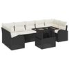 vidaXL Gar&eth;s&oacute;fa sett me&eth; p&uacute;&eth;i 8 pcs Svartur Poly rattan