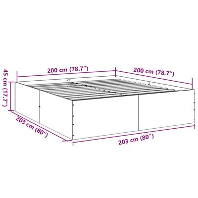 vidaXL Rúmgrind án Dýnu Svört 200x200 cm