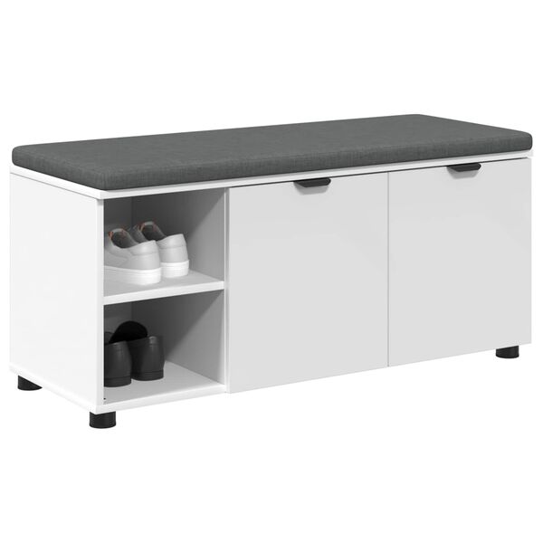 vidaXL Hallarbekk me&eth; p&uacute;&eth;i Einlita Hv&iacute;tt 100 x 38 x 46 cm