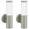 vidaXL Utandyra veggl&yacute;sing 2 pcs Silfur 15 x 7,5 x 33 cm