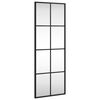 vidaXL Veggspegill Svartur 30x80 cm R&eacute;tthyrningur J&aacute;rn