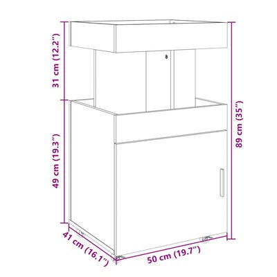 vidaXL Barvagn Hvítt 50x41x89 cm Samsettur Viður