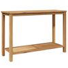 vidaXL Veggbor&eth; me&eth; geymslu Br&uacute;nn 110 x 40 x 75 cm Solid teak vi&eth;ur