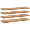 vidaXL Vegghilla 4 stk. 120x40x4 cm Gegnheill Akas&iacute;uvi&eth;ur m. Ol&iacute;u&aacute;fer&eth;