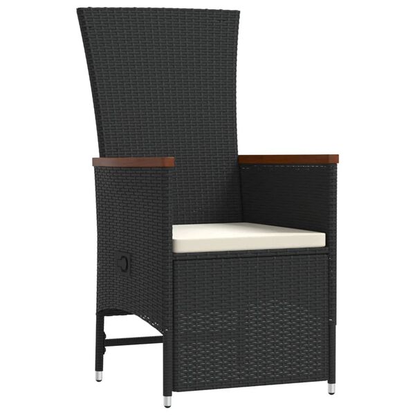 vidaXL 9 Stk. Gar&eth;h&uacute;sgagnasett me&eth; P&uacute;&eth;um P&oacute;l&yacute;rattan Svart