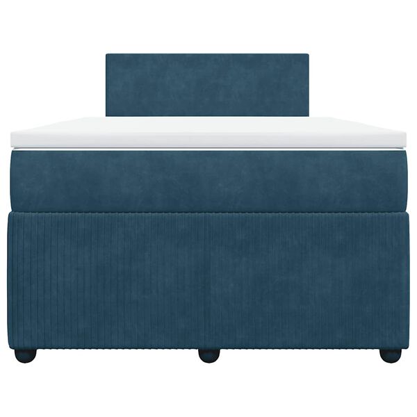 vidaXL H&oacute;lfa&eth; Springr&uacute;m me&eth; D&yacute;nu Bl&aacute;tt 120x190 cm Flauel