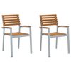 vidaXL Gar&eth;st&oacute;ll 2 pcs Br&uacute;nn 56 x 57 x 87 cm Hrein akas&iacute;utr&eacute;