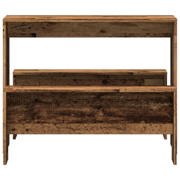 vidaXL 3 hluta Borðstofuborð og Bekkur Viðarlitur Samsettur Viður