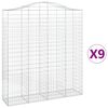 vidaXL Bogadreginn Grj&oacute;tkassi 9 stk. 200x50x220/240 cm Sinkh&uacute;&eth;a&eth; J&aacute;rn