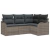 vidaXL Gar&eth;s&oacute;fa sett me&eth; geymslu 4 pcs Gr&aacute;r p&oacute;l&yacute;rattan