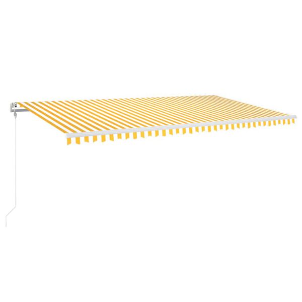 vidaXL Sjálfvirkt Syggni með LED&Vindskynjara 600x350 cm Gult/Hvít