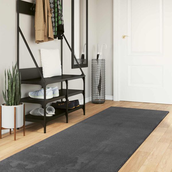 vidaXL Sv&aelig;&eth;isteppi R&eacute;tthyrningur HUARTE Antras&iacute;t 300 x 80 cm P&oacute;l&yacute;ester