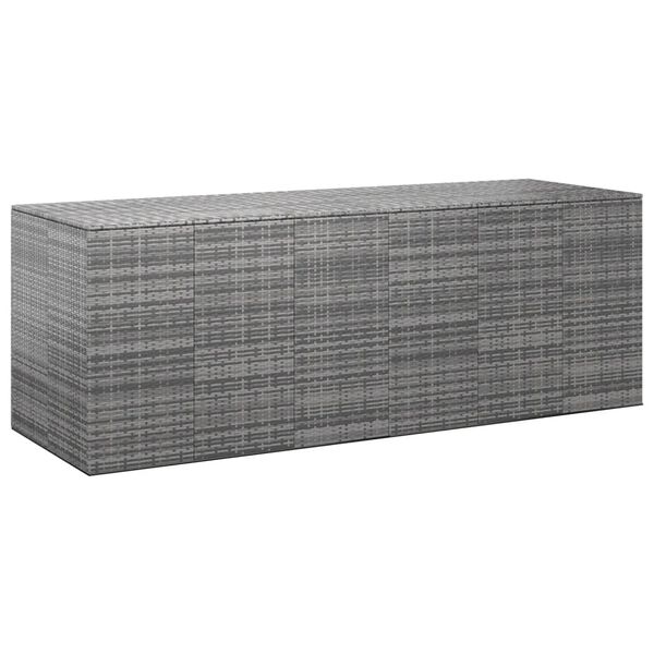 vidaXL Garðpúðakassi PE Rattan 291x100,5x104 cm Grár