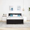 vidaXL LED Box Spring R&uacute;m me&eth; d&yacute;nu me&eth; led Svartur 140 x 200 cm Flauel