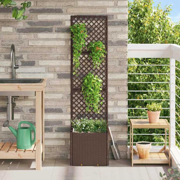 vidaXL Plöntuker Brúnn 35 x 30 x 135 cm metal