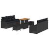 vidaXL Gar&eth;s&oacute;fa sett me&eth; p&uacute;&eth;i me&eth; geymslu 9 pcs Svartur