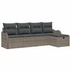 vidaXL Gar&eth;s&oacute;fa sett me&eth; p&uacute;&eth;i me&eth; geymslu 5 pcs Gr&aacute;r Poly rattan
